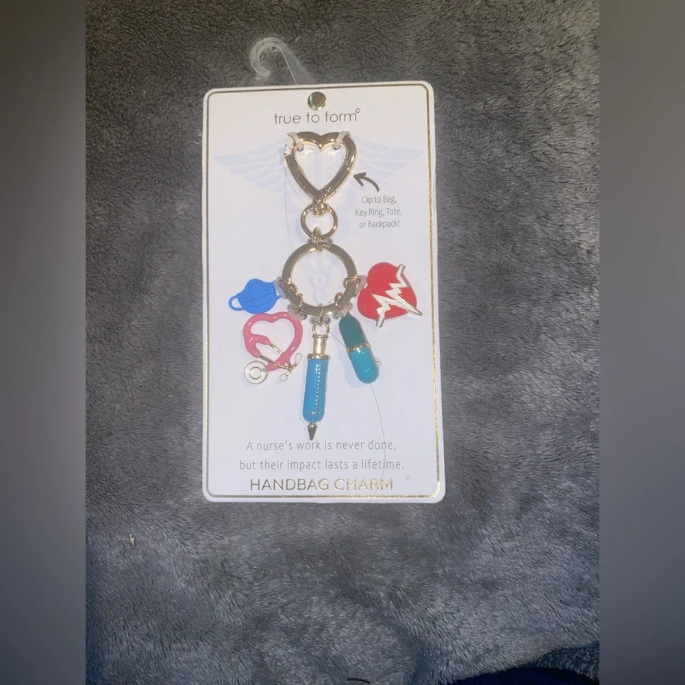 BNWT True to Form Nurse-Themed Bag Charm Keychain